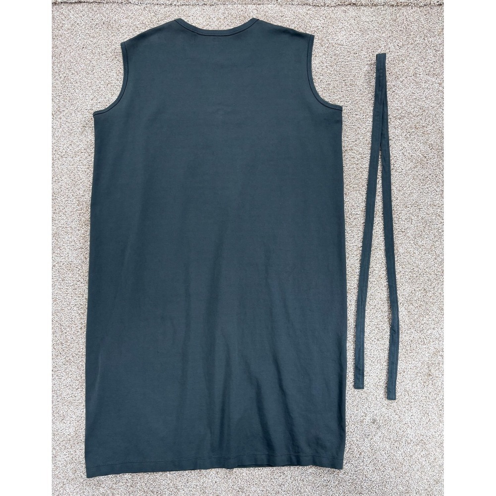 Uniqlo Cotton Sleeveless Midi Dress w/Belt Option Womens L Monochrome Minimalist - Picture 4 of 9